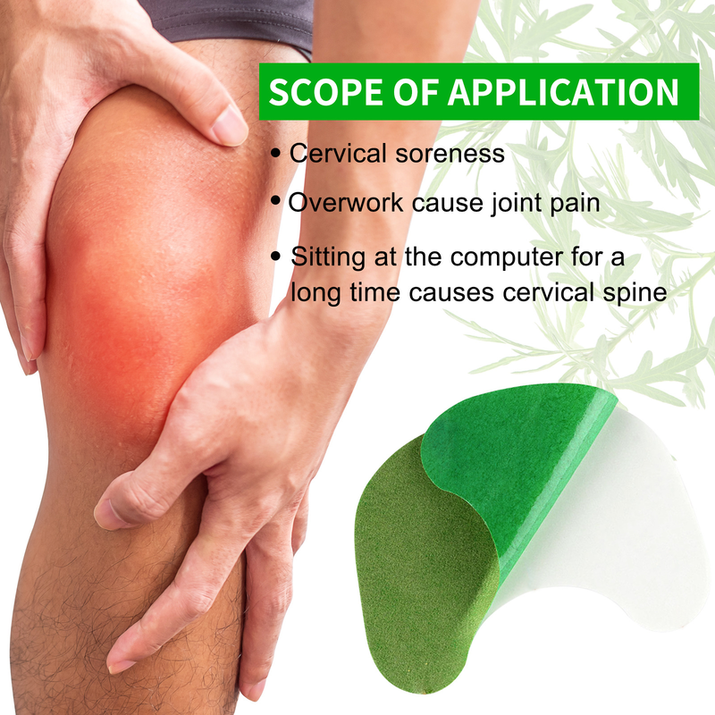 Mugwort Knee Joint Patches: Herbal Warm Compress Patches for Chronic Knee Pain and Relief from Cold Exposure During Exercise (48 pcs/4 boxes)