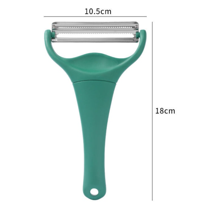 Dual Blade Vegetable Peeler & Cabbage Shredder, 2 in 1 Stainless Steel Julienne Slicer for Cabbage, Carrot, Potato, Fruit Salad Making
