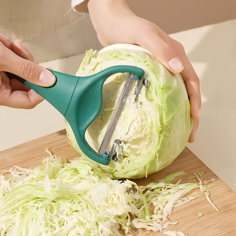 2-Piece Set - Dual Blade Vegetable Peeler & Cabbage Shredder, 2-in-1 Stainless Steel Julienne Slicer for Cabbage, Carrot, Potato, and Fruit Salad Preparat