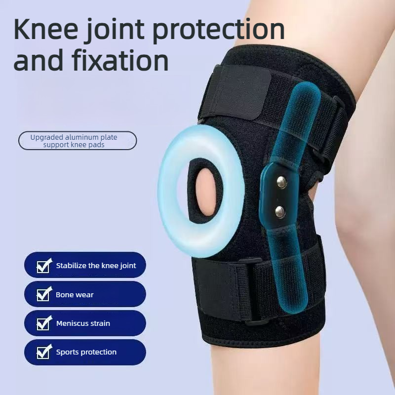 Hinged Metal Knee Brace with Removable Side Stabilizers, ACL Injury, Sports Workout & Joint Pain Relief-M