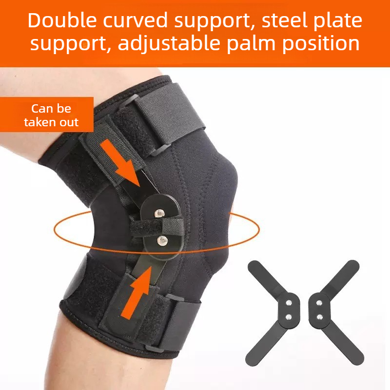 Hinged Metal Knee Brace with Removable Side Stabilizers, ACL Injury, Sports Workout & Joint Pain Relief-M