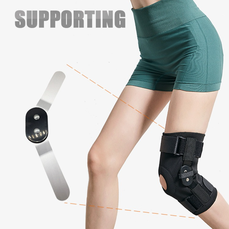 Hinged Metal Knee Brace with Removable Side Stabilizers, ACL Injury, Sports Workout & Joint Pain Relief-M