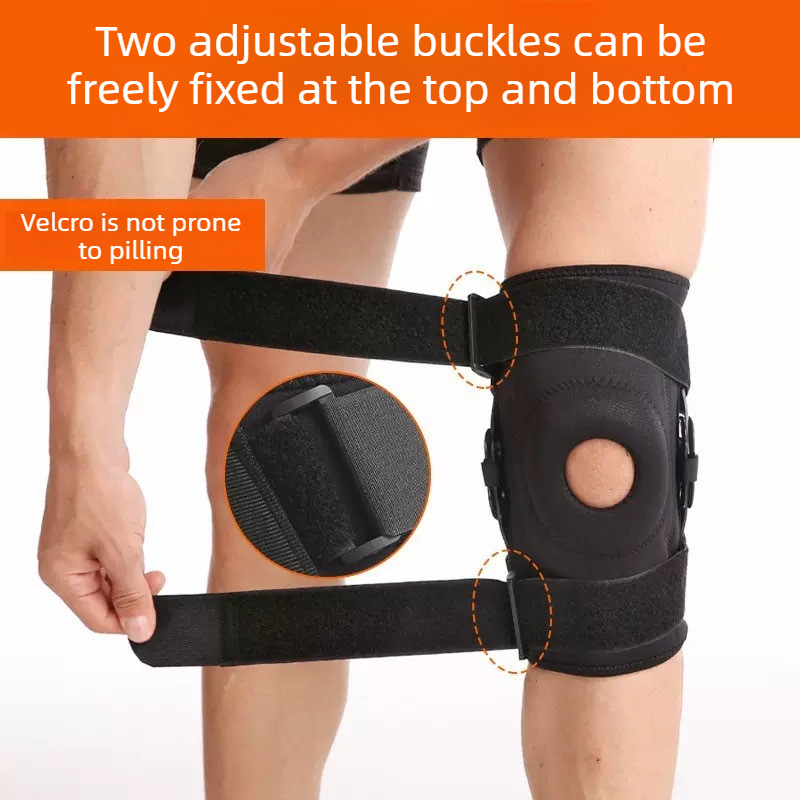 Hinged Metal Knee Brace with Removable Side Stabilizers, ACL Injury, Sports Workout & Joint Pain Relief-XL