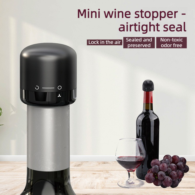 4Pcs Wine Stopper Set (2 Red Wine Stoppers + 2 Champagne Stoppers), Rotatable Lock Design with Food-Grade Silicone