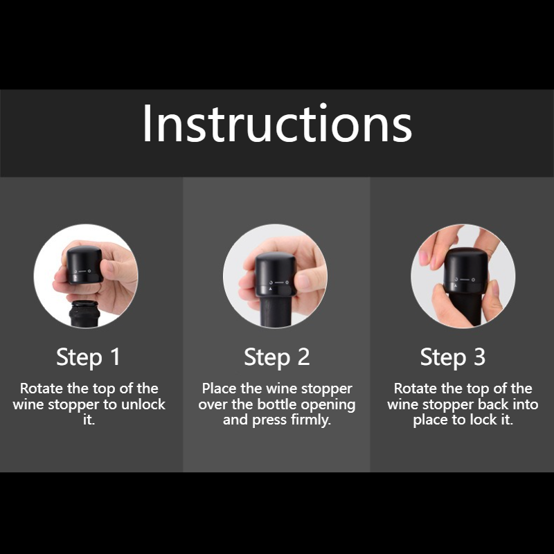4Pcs Wine Stopper Set (2 Red Wine Stoppers + 2 Champagne Stoppers), Rotatable Lock Design with Food-Grade Silicone