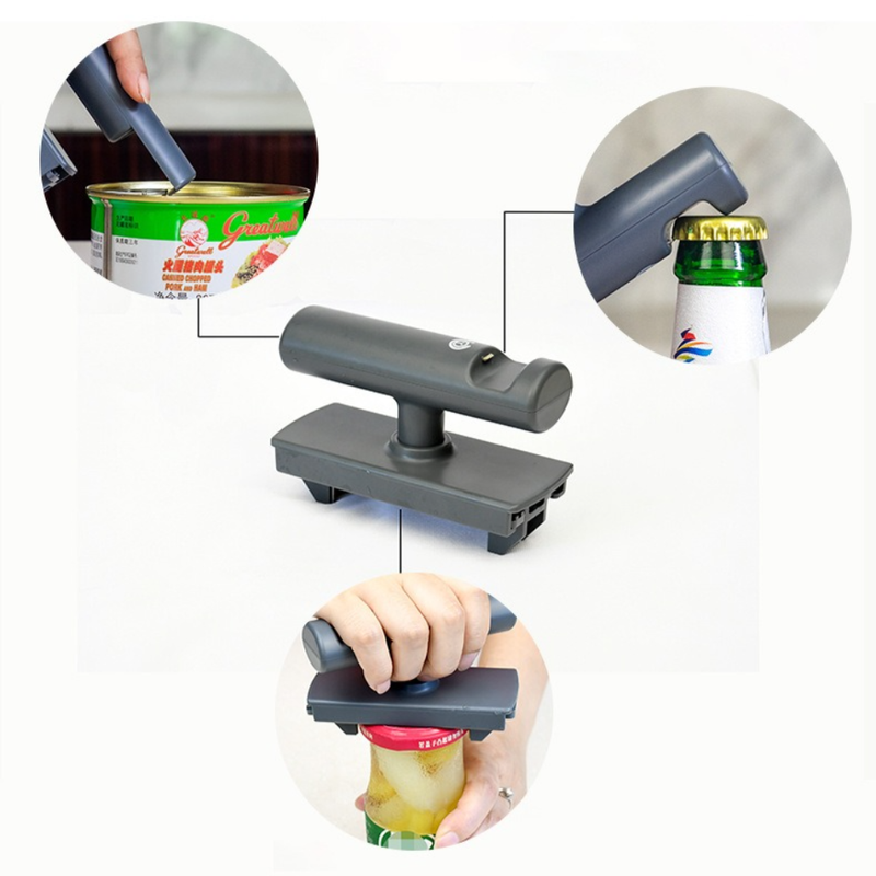 Multi-Function Jar Opener, Adjustable Non-Slip Lid Opener for 20mm-100mm Caps, ABS & Stainless Steel, Easy to Use - Blue