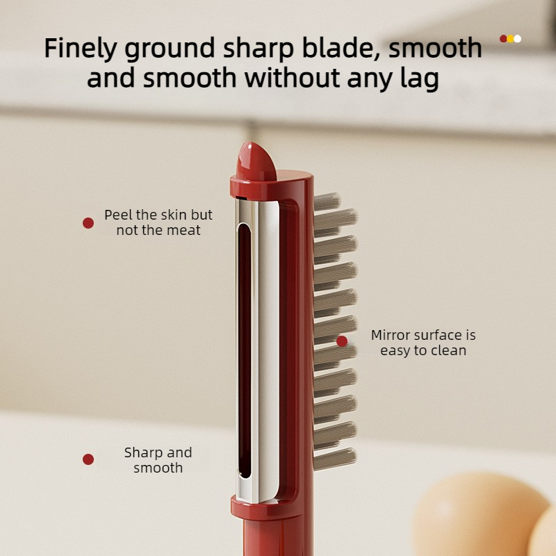 3-in-1 Tumbler Vegetable Peeler, Multi-Function Peeler, Bud Remover, and Cleaner for Fruits and Vegetables - White