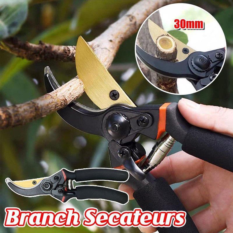 Professional Garden Pruning Shears, High Carbon Steel Blade Non-Slip Handle Labor-Saving Spring,for Fruit Trees, Flowers, Bonsai and Landscaping