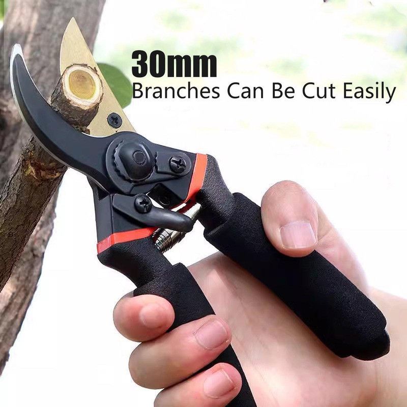 Professional Garden Pruning Shears, High Carbon Steel Blade Non-Slip Handle Labor-Saving Spring,for Fruit Trees, Flowers, Bonsai and Landscaping