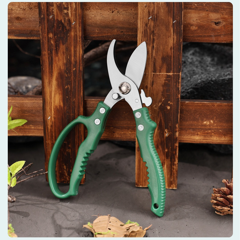 2-Pack Gardening Pruning Shears Set, 30Cr13 Stainless Steel Straight & Curved Shears with Non-Slip Handles for Gardens, Orchards, and Flower Arrangements—Red