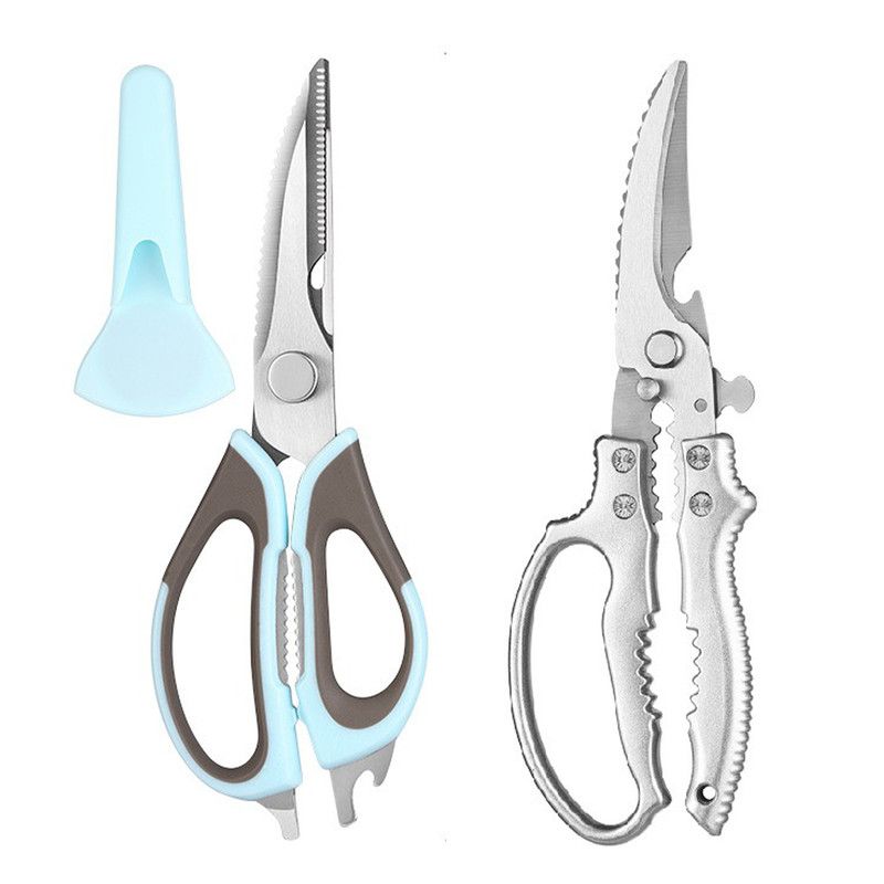 2-Pack Kitchen Scissors Set, Heavy-Duty Chicken Bone Shears & Detachable Kitchen Shears, 3Cr13 Stainless Steel & Magnetic Sheath—Blue