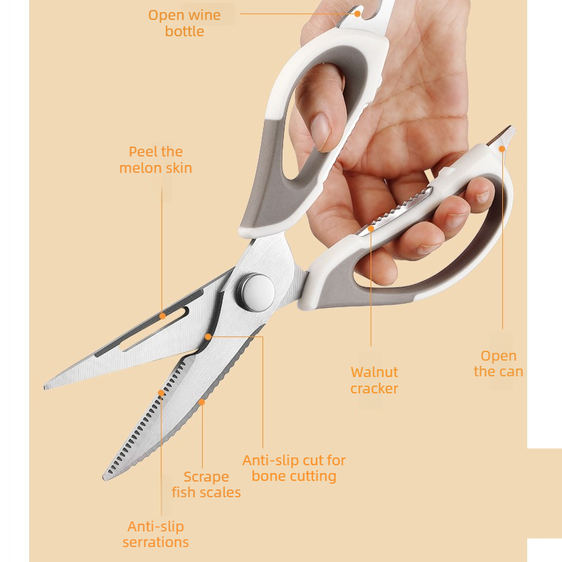 2-Pack Kitchen Scissors Set, Heavy-Duty Chicken Bone Shears & Detachable Kitchen Shears, 3Cr13 Stainless Steel & Magnetic Sheath—Green