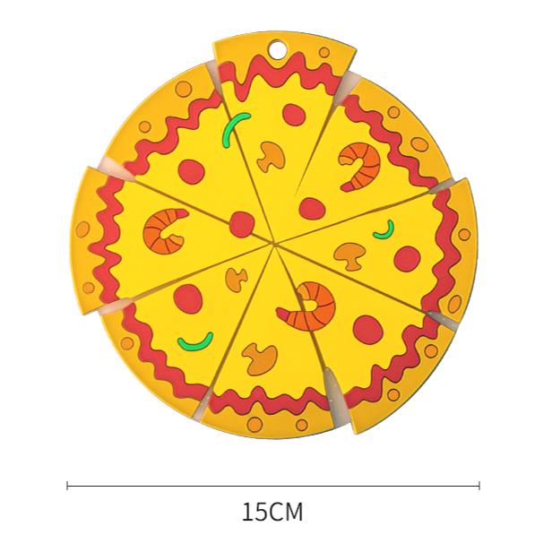 6-Piece Set - Creative Pizza-Shaped Heat-Resistant Placemat, Waterproof PVC Coaster & Trivet for Home Use
