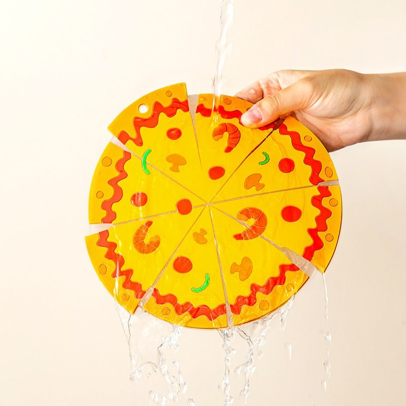 6-Piece Set - Creative Pizza-Shaped Heat-Resistant Placemat, Waterproof PVC Coaster & Trivet for Home Use