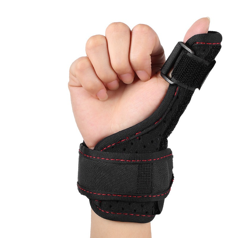Thumb Support Brace, Adjustable Wrist & Thumb Stabilizer, Breathable Protector for Tendonitis—Black