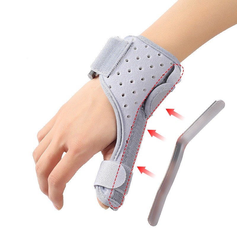 Thumb Support Brace, Adjustable Wrist & Thumb Stabilizer, Breathable Protector for Tendonitis—Black