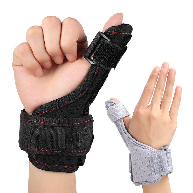 Thumb Support Brace, Adjustable Wrist & Thumb Stabilizer, Breathable Protector for Tendonitis—Black
