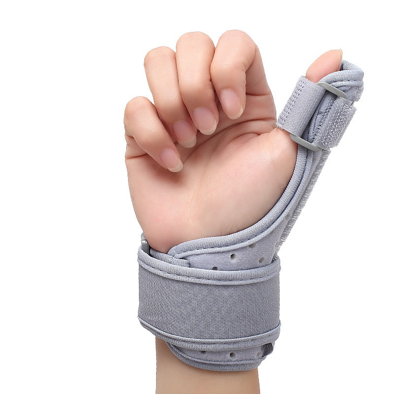Thumb Support Brace, Adjustable Wrist & Thumb Stabilizer, Breathable Protector for Tendonitis—Gray