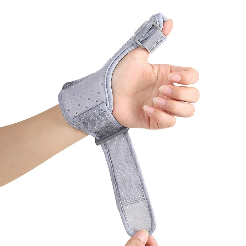 Thumb Support Brace, Adjustable Wrist & Thumb Stabilizer, Breathable Protector for Tendonitis—Gray