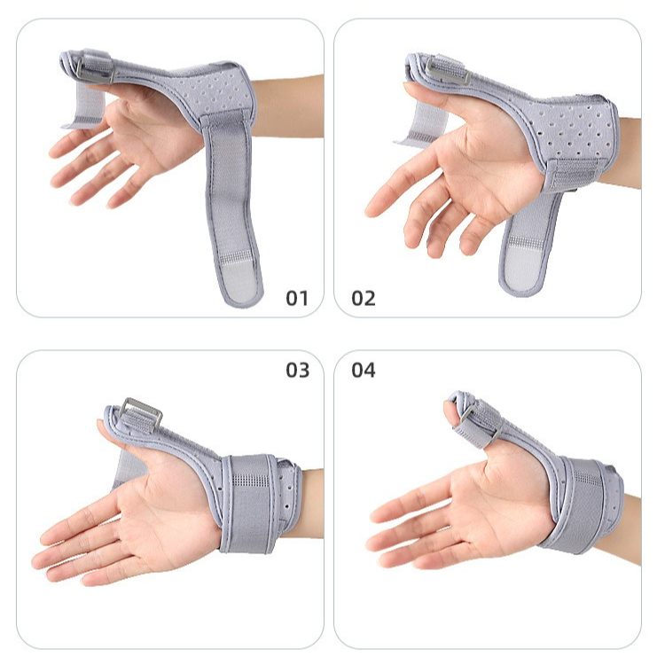 Thumb Support Brace, Adjustable Wrist & Thumb Stabilizer, Breathable Protector for Tendonitis—Gray