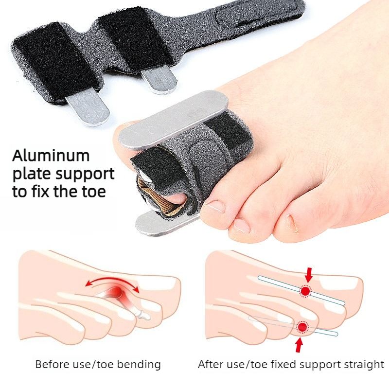 Adjustable Toe Splint Wraps, Hammer Toe Corrector for Curled/Claw Toes, Aluminum Brace Support for Daily Wear (2PCS)
