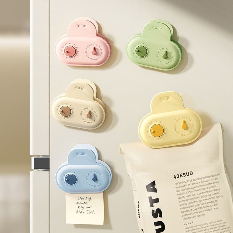 5PCS Cloud Magnetic Sealing Clips with Date Markers, Dual-Use Food Bag Sealer & Fridge Magnets