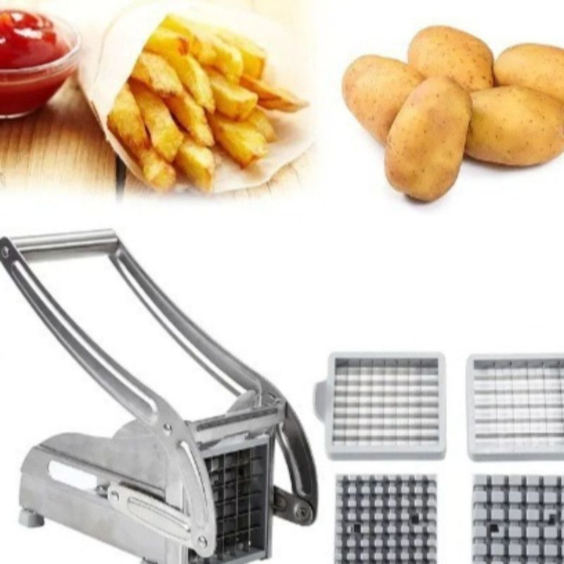 Stainless Steel Potato Cutter, Manual Multi-Functional Vegetable Dicer for Potato Cucumber Carrot