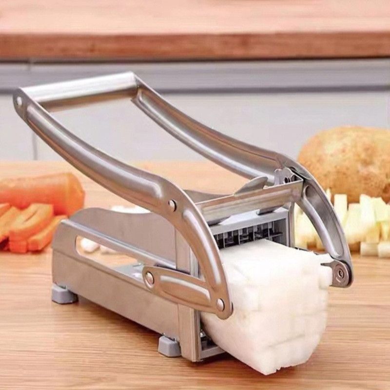 Stainless Steel Potato Cutter, Manual Multi-Functional Vegetable Dicer for Potato Cucumber Carrot