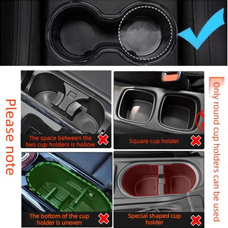 3-Hole Car Cup Holder Expander, Adjustable Rotatable Drink Holder for Car Round Cup Slot