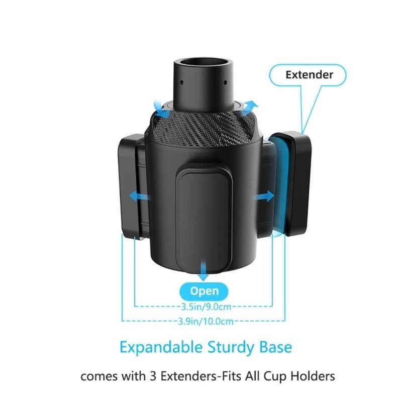 3-Hole Car Cup Holder Expander, Adjustable Rotatable Drink Holder for Car Round Cup Slot