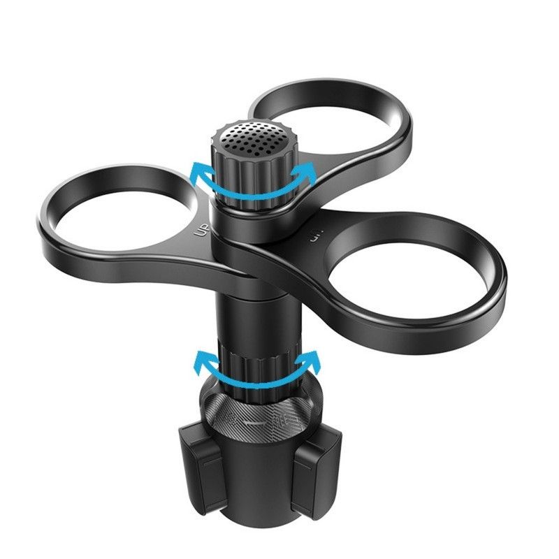 3-Hole Car Cup Holder Expander, Adjustable Rotatable Drink Holder for Car Round Cup Slot
