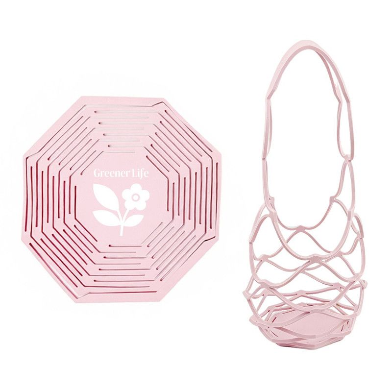 2-in-1 Transformable Silicone Coaster Carrier, Foldable Reusable Wine, Milk Tea, and Beverage Carry Bag & Heat Mat Gift - Pink