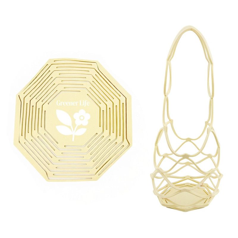 2-in-1 Transformable Silicone Coaster Carrier, Foldable Reusable Wine, Milk Tea, and Beverage Carry Bag & Heat Mat Gift - Yellow