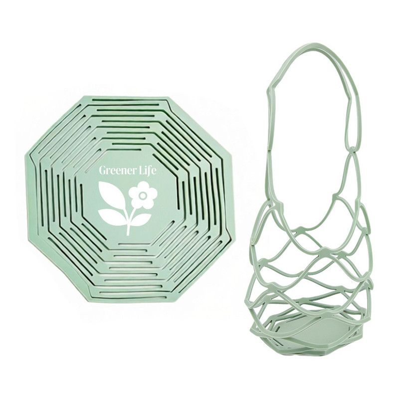 2-in-1 Transformable Silicone Coaster Carrier, Foldable Reusable Wine, Milk Tea, and Beverage Carry Bag & Heat Mat Gift - Green