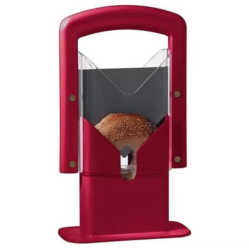 Bagel Slicer, Household Bagel Cutter, Convenient Kitchen Baking Tool—Red
