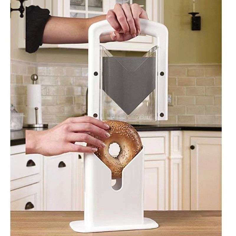 Bagel Slicer, Household Bagel Cutter, Convenient Kitchen Baking Tool—Red