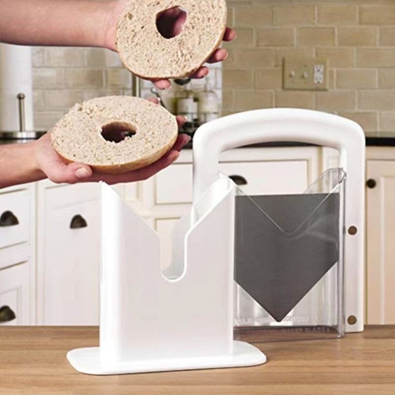 Bagel Slicer, Household Bagel Cutter, Convenient Kitchen Baking Tool—Red