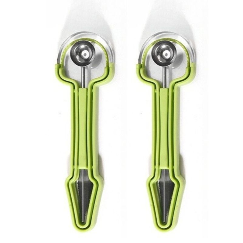 2-Piece 3-in-1 Stainless Steel Fruit Carving Scoop, Multi-Function Melon Seed Remover Kitchen Tool