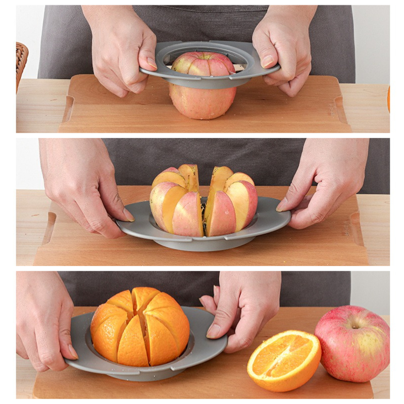 3-in-1 Multi-Fruit Slicer Set, Apple, Mango, and Tomato Cutter, Stackable Vegetable Cutting Kitchen Tool—Light Green