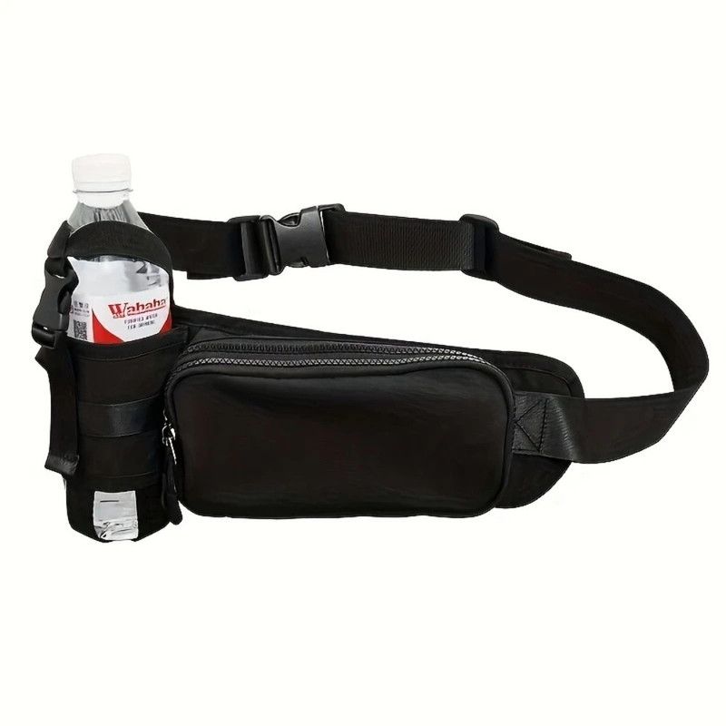 Oxford Running Fanny Pack with Water Bottle Holder, Multifunctional Crossbody Waist Bag for Hiking Cycling