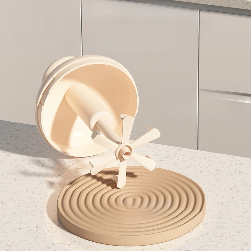 Semi-Auto Press Egg Mixer Cup, Large-Capacity Hand Whisk with Filter Spout for Baking, Whipping Cream, and Beating Eggs—Pink