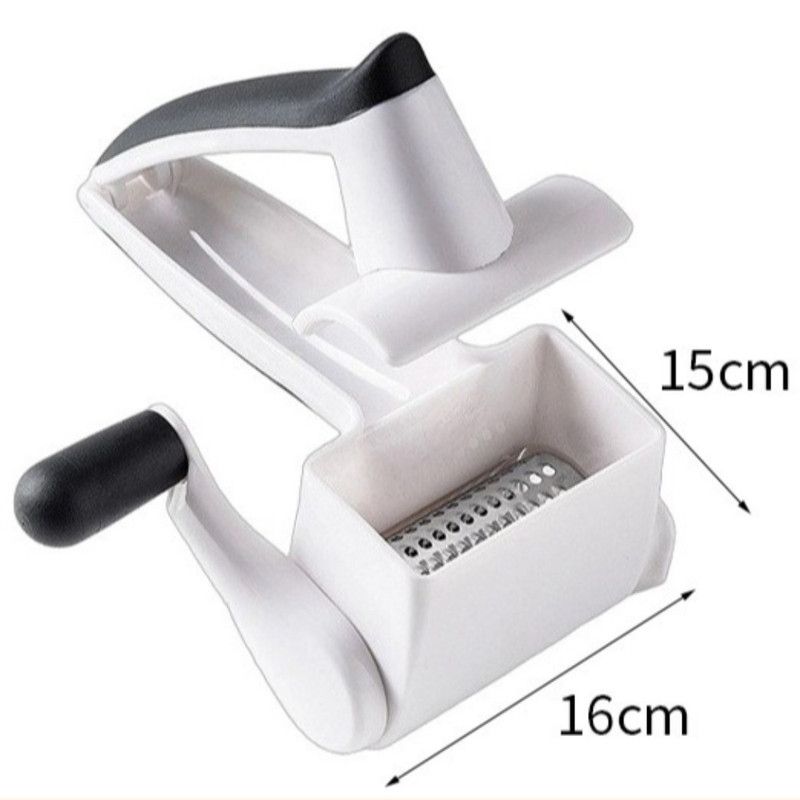 Hand Crank Rotary Cheese Grater with 3 Stainless Steel Drums, Kitchen Shredder Slicer for Cheese Butter