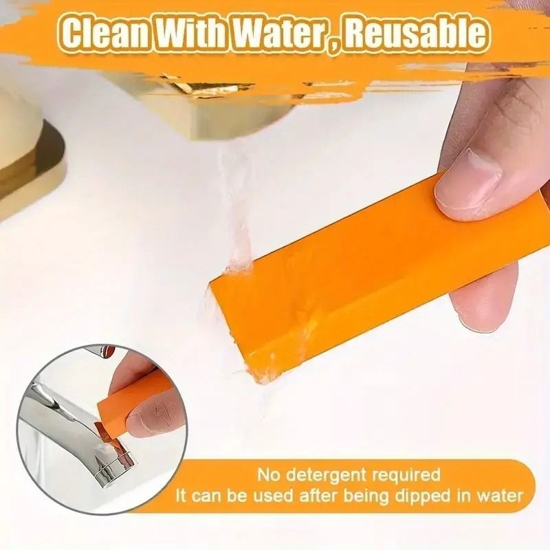 3-Pack - Stainless Steel Rust Cleaning Eraser, Multi-Purpose Stain Remover Block for Kitchen Limescale & Rust - Orange