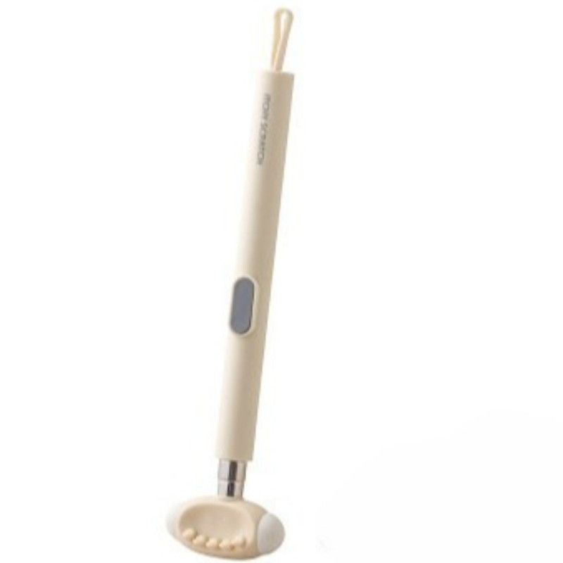 Retractable Double-Sided Back Scratcher, 2-in-1 TPR Itch Relief & Massage Hammer with Hanging Loop—Beige