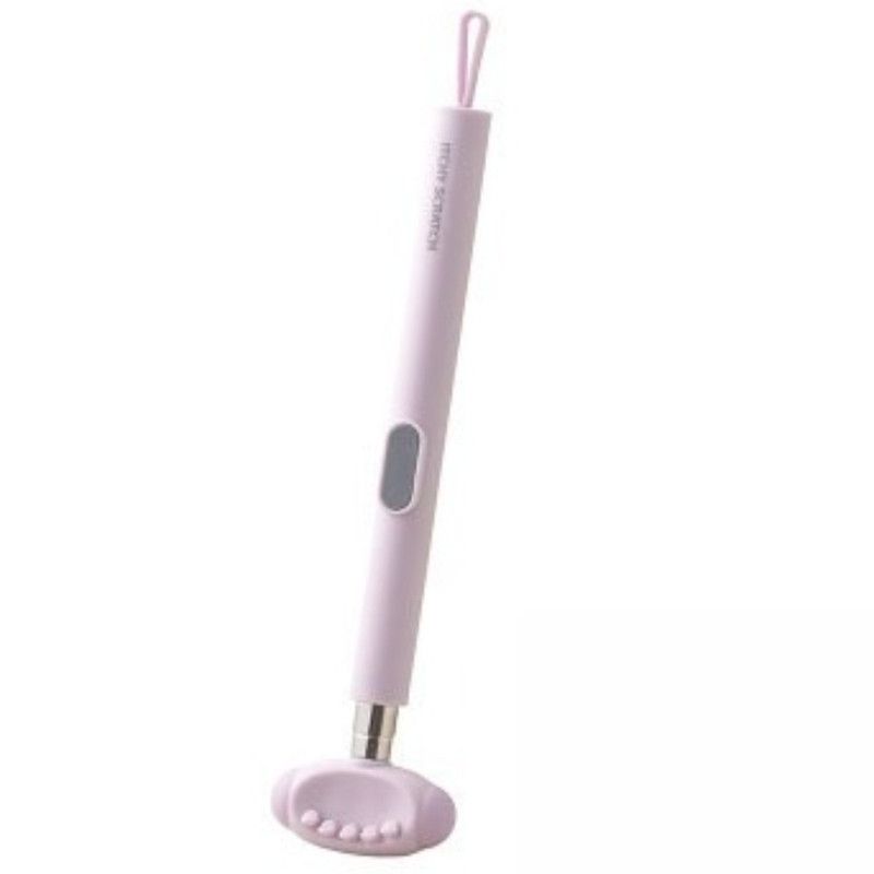 Retractable Double-Sided Back Scratcher, 2-in-1 TPR Itch Relief & Massage Hammer with Hanging Loop—Purple