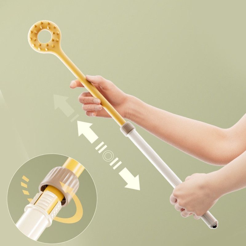 Retractable Double-Sided Back Scratcher, Multi-Function Itch Relief Tool with Ball-Point Massager—Brown