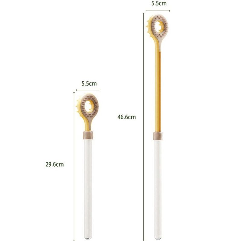 Retractable Double-Sided Back Scratcher, Multi-Function Itch Relief Tool with Ball-Point Massager—Brown