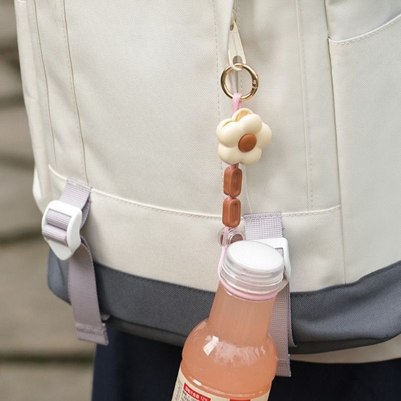 Flower Multi-Purpose Hat Clip 2-Pack, Portable Anti-Lost Cap Holder Hook for Backpacks and Outdoor Travel—Beige
