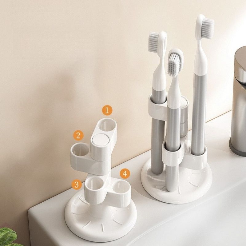 360° Rotatable Toothbrush Holder, Makeup Brush Holder, Anti-slip  Rack For Bathroom Vanity