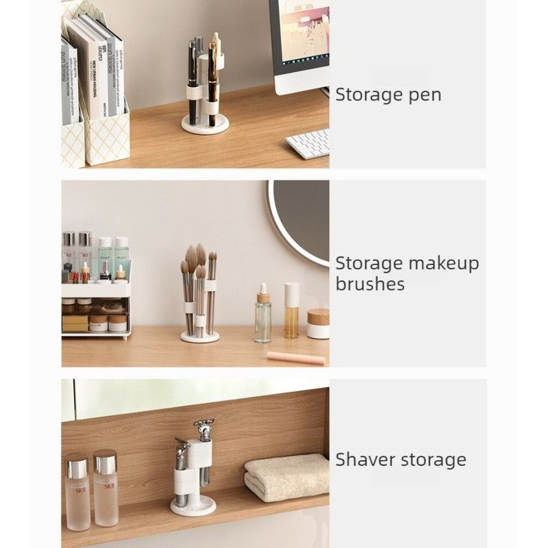 360° Rotatable Toothbrush Holder, Makeup Brush Holder, Anti-slip  Rack For Bathroom Vanity